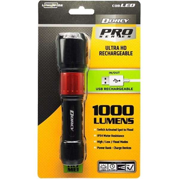 Dorcy Pro Series USB Rechargeable Flashlight 1000 Lumens