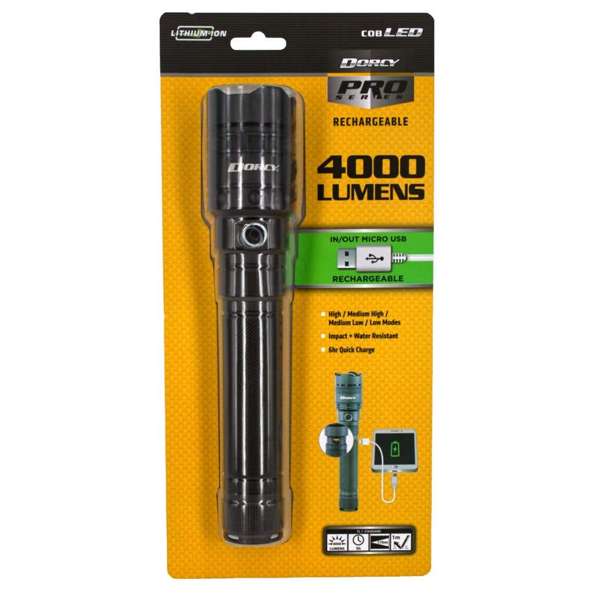 Dorcy Pro Series USB Rechargeable Flashlight 4000 Lumens