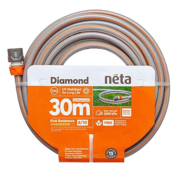 Neta Diamond Fitted Hose 12mm x 30m