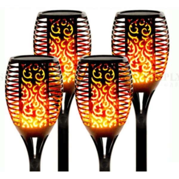 Built Solar Flame Lights Large - 4 Piece