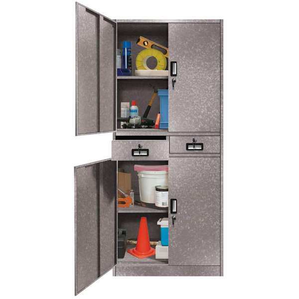 Garage Select 4 Door 2 Drawer Lockable Steel Cabinet Galvanised