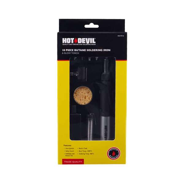 Hot Devil Torch Blow & Solder Iron Kit - 10 Piece