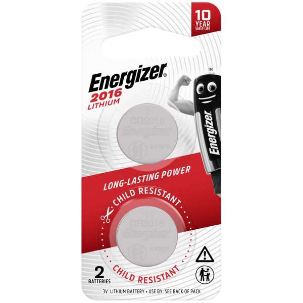 Energizer Battery Coin Lithium ECR2016 BP2