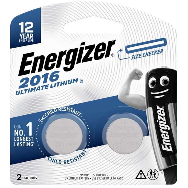 Energizer Battery Coin Ultimate Lithium CR2016 BP2