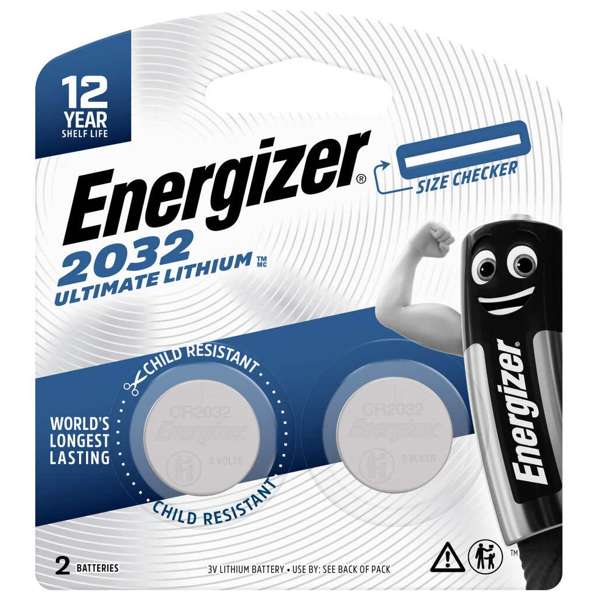 Energizer Battery Coin Ultimate Lithium CR2032 BP2