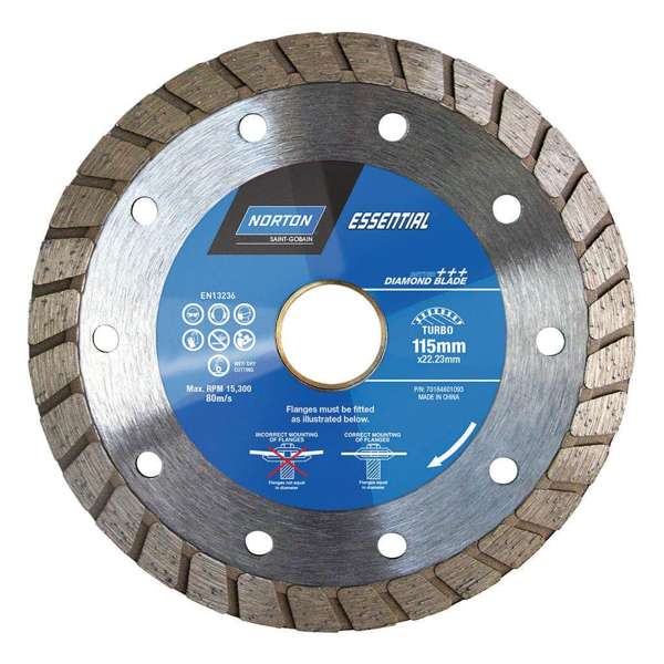 Norton Essential Diamond Turbo Blade 115 x 2.1 x 10 22/20mm