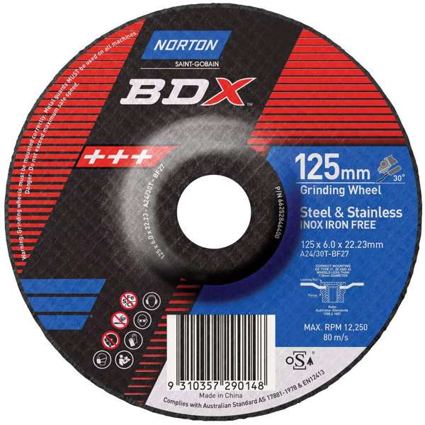 Norton BDX Grinding Wheel 125 x 6.0 x 22.23mm