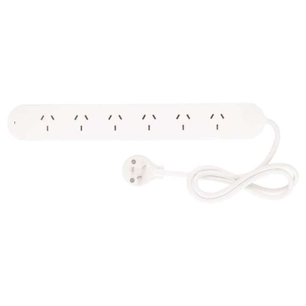 HPM Standard Powerboard Surge Protected 6 Outlet White