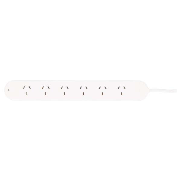 HPM Standard Powerboard Surge Protected 6 Outlet White