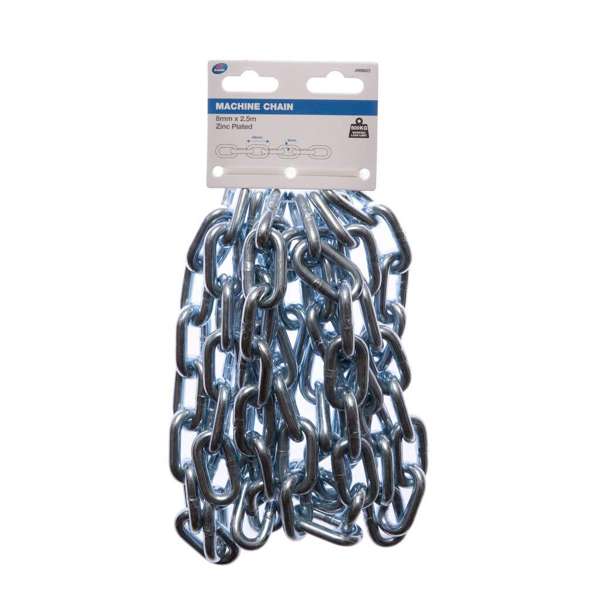 Zenith Machine Chain Zinc Plated 8mm x 2.5m