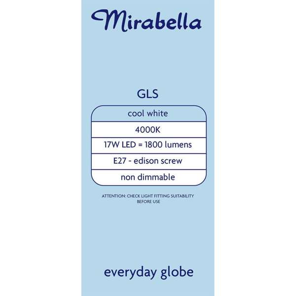 Mirabella LED GLS 18W 1800Lum 4000K ES Cool White