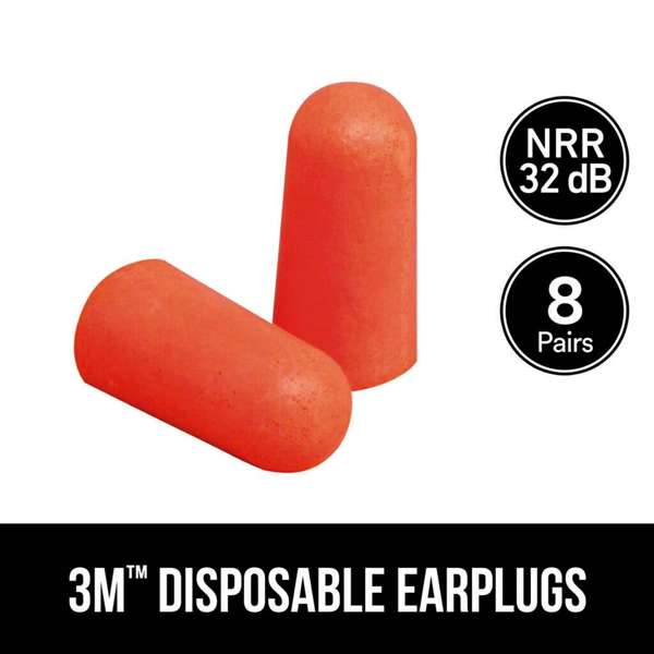 3M Disposable Earplugs 8 Pairs/Pack - 20 Packs/Case