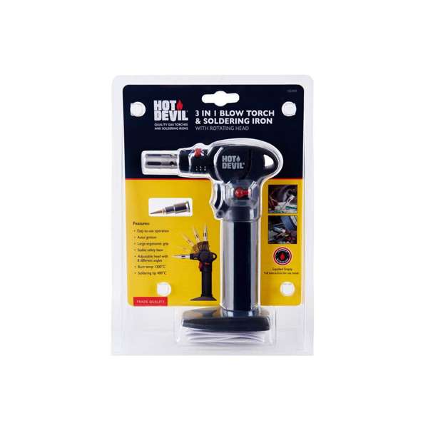 Hot Devil Soldering Iron & Blow Torch 3 in 1 with Rotating Head