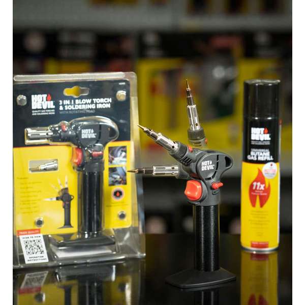 Hot Devil Soldering Iron & Blow Torch 3 in 1 with Rotating Head