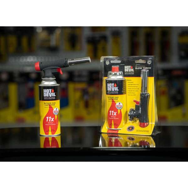 Hot Devil Professional Blow Torch with Butane Gas Cartridge HD910