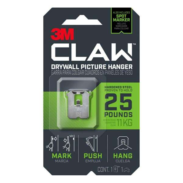 3M Claw Drywall Picture Hanger with Temporary Spot Marker 11kg