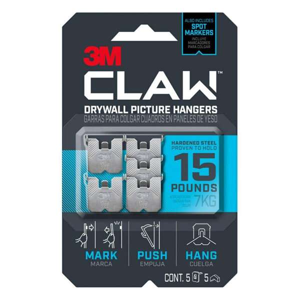 3M Claw Drywall Picture Hanger with Temporary Spot Marker 7kg