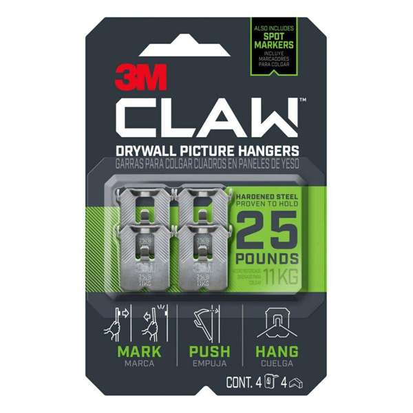 3M Claw Drywall Picture Hanger with Temporary Spot Marker 11kg