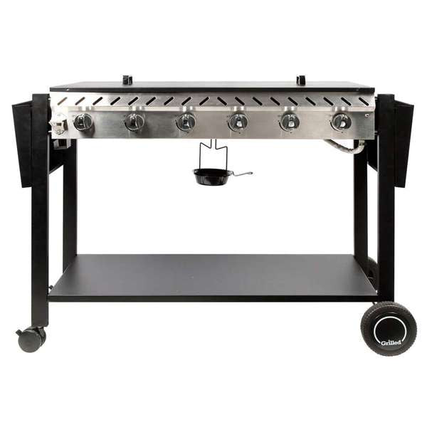 Grilled Deluxe 6 Burner Solid Flat Top BBQ 2.0 LCC27