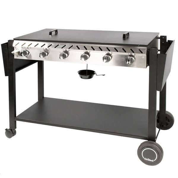 Grilled Deluxe 6 Burner Solid Flat Top BBQ 2.0 LCC27