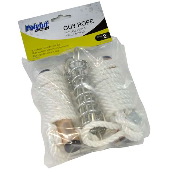 Polytuf Guy Rope with Runner & Trace Spring White