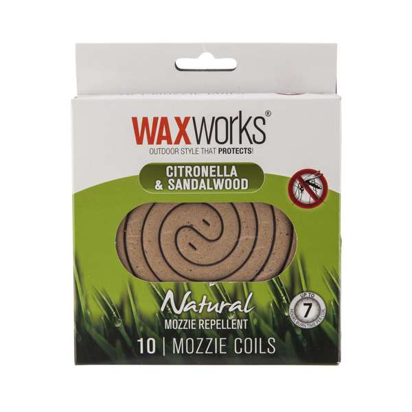 Waxworks Citronella & Sandalwood Mosquito Repellent Coils - 10 Pack