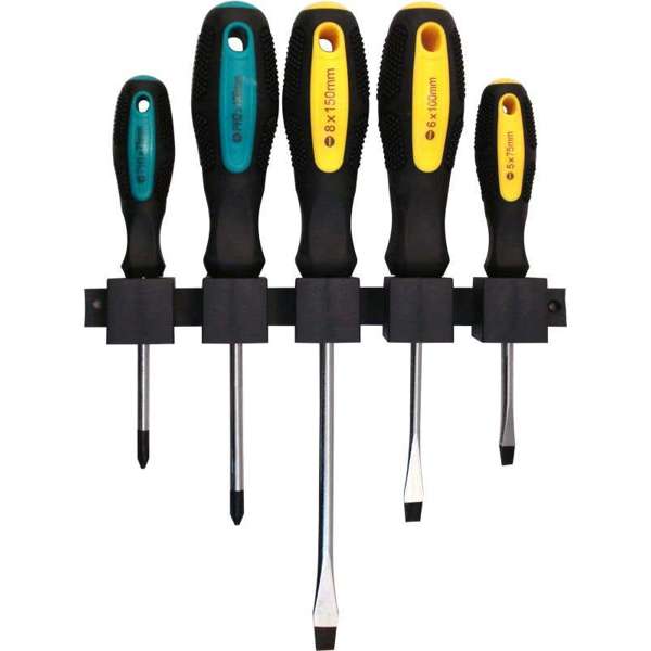 Buy Right 5 Piece Screwdriver Set including Wall Rack