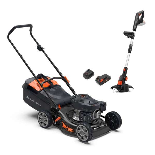 Yard Force 18" Petrol Lawn Mower & 24V Line Trimmer Kit