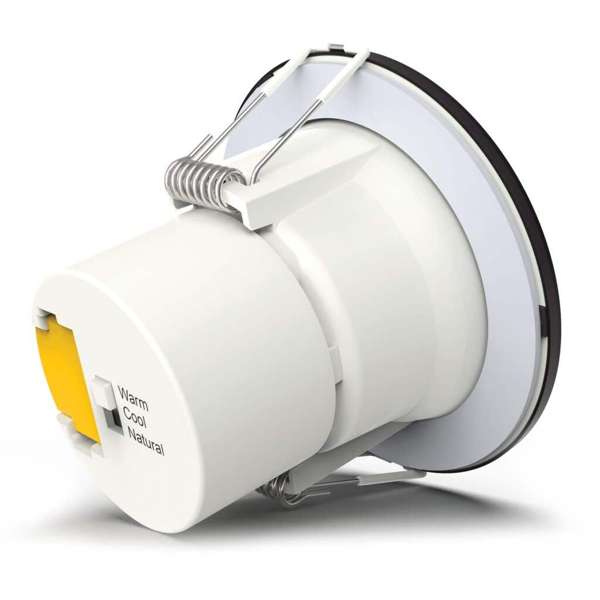 HPM DLI Tri-Colour 7W LED Dimmable Downlight Black 90mm