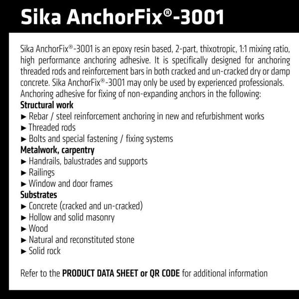 Sika AnchorFix 3001 Adhesive Anchoring 250ml