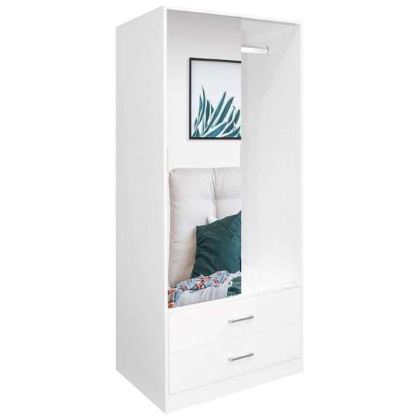 Faulkner Sliding 2 Mirror Doors 2 Drawer Wardrobe 800mm