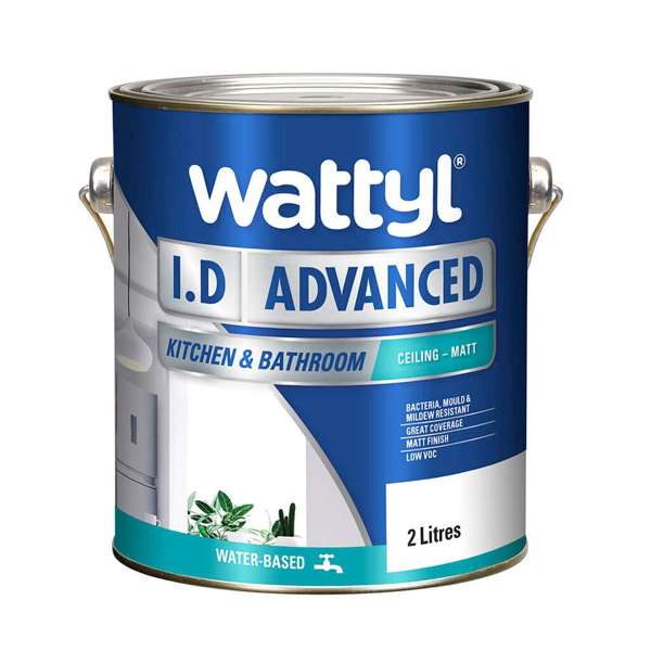 Wattyl I.D Advanced Kitchen & Bathroom Ceiling White 2L