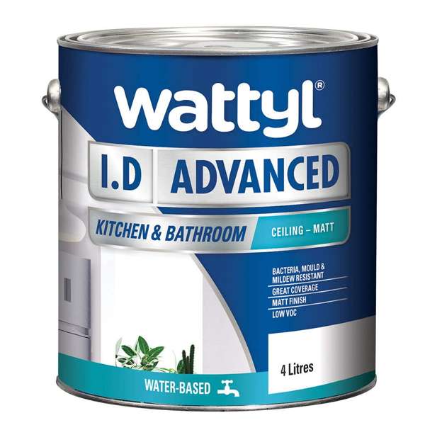 Wattyl I.D Advanced Kitchen & Bathroom Ceiling White 4L