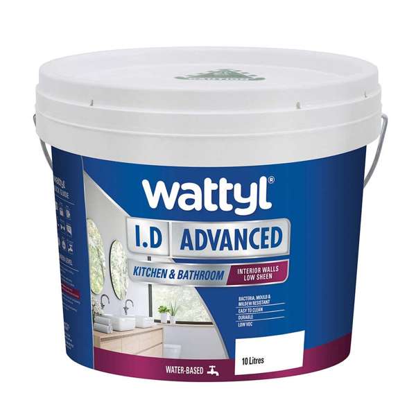 Wattyl I.D Advanced Kitchen & Bathroom Low Sheen White 10L