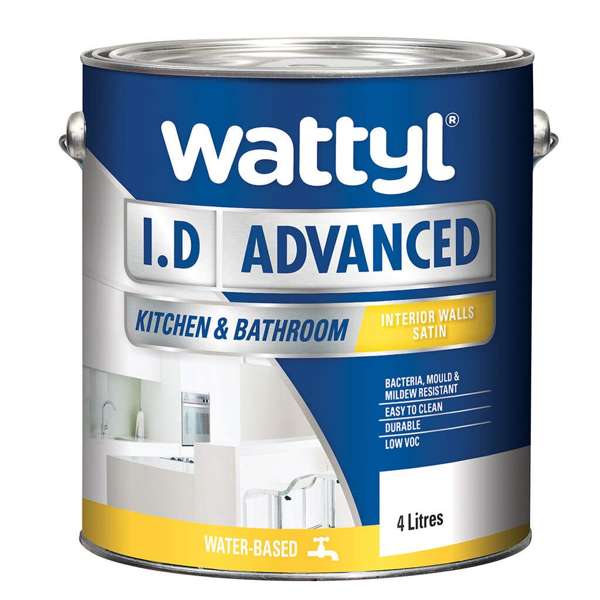 Wattyl I.D Advanced Kitchen & Bathroom Satin White 4L