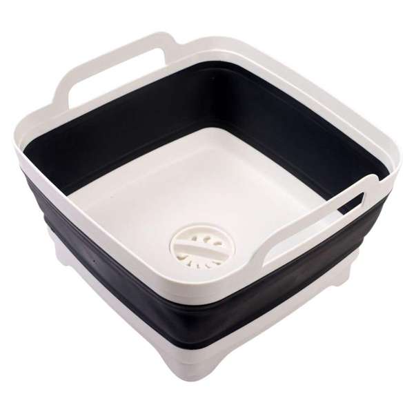 Queen Collapsible Sink Bowl Grey & White 10L