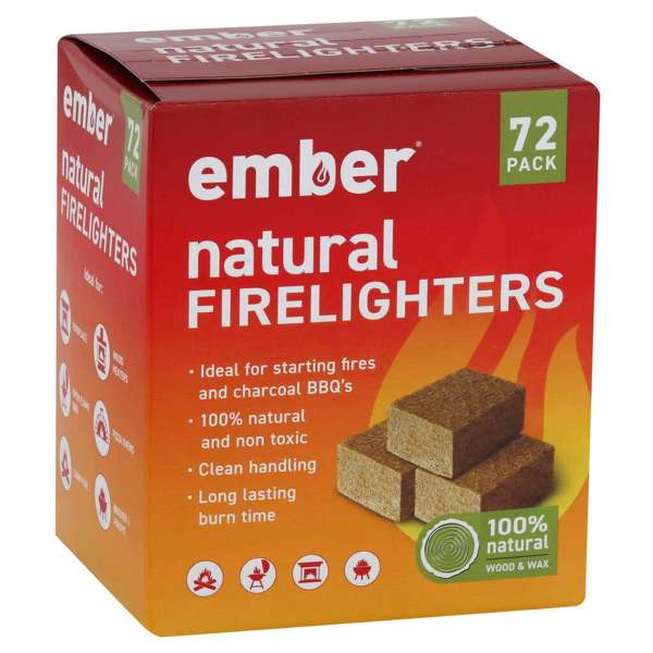 Ember Natural Firelighters - 72 Pack