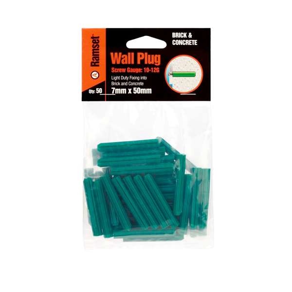 Ramset Wall Plug Green 7 x 50mm (50pk)