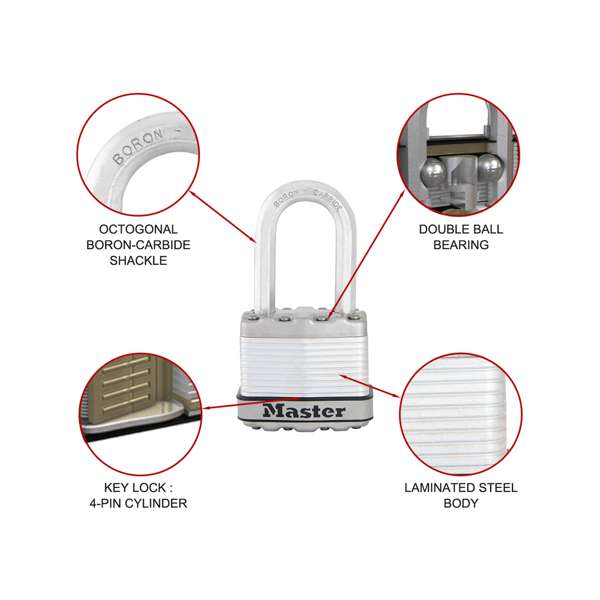 Master Lock Magnum Laminated Padlocks 45mm - 4 Pack