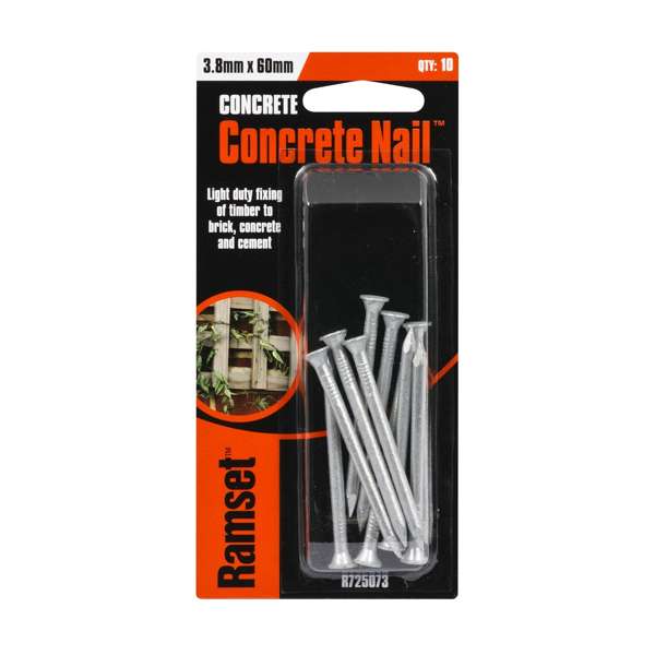 Ramset Nail Concrete 3.8 x 60mm (10pk)