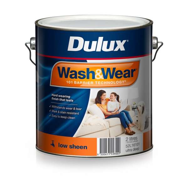 Dulux 2L Interior Paint Wash&Wear Low Sheen Ultra Deep