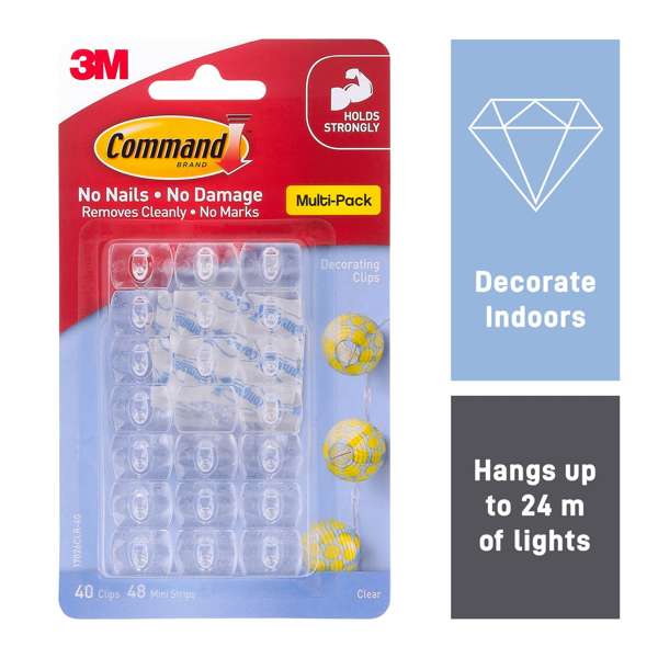 Command Clear Decorating Clips - 20 Pack