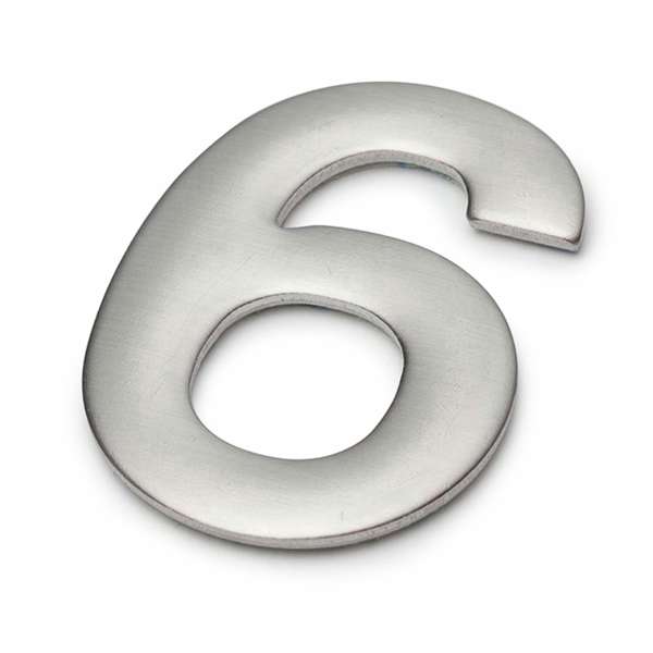 Sandleford 50mm Mode Stainless Steel Self Adhesive House Number 6