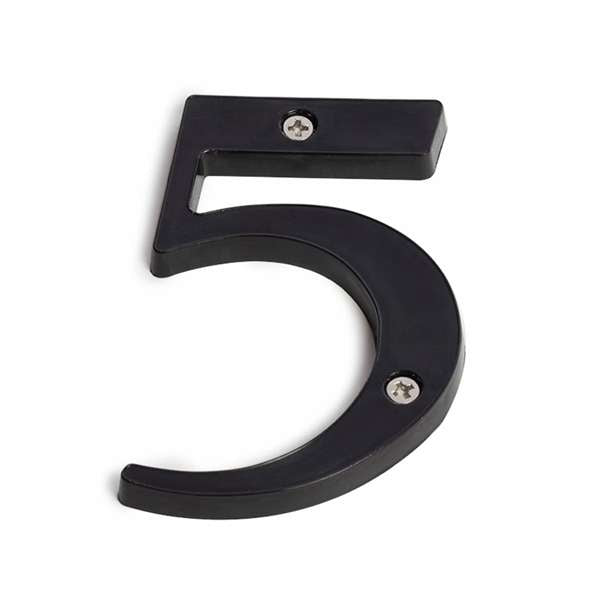 Sandleford 85mm Black Plastic House Number 5