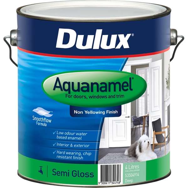 Dulux 4L Enamel Paint Aquanamel Semi Gloss Deep