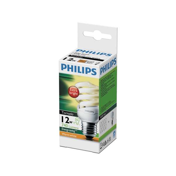 Philips Tornado Globe CFL 12W ES Warm White