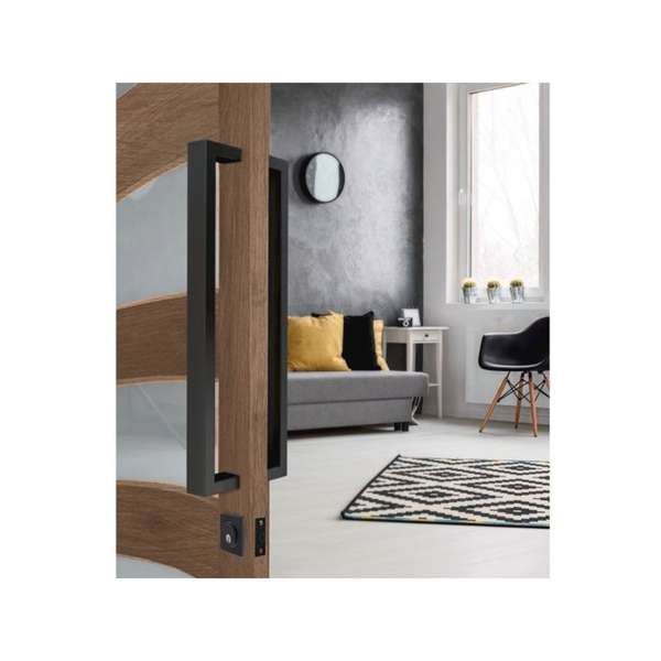 Lane Pull Handle D Square Matte Black 620 x 600 x 40 x 20mm