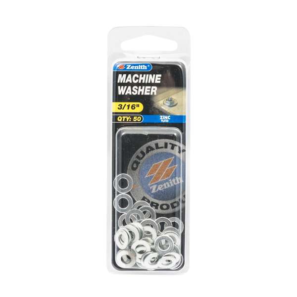 Zenith Machine Washer Zinc Plated 3/16" - 50 Pack