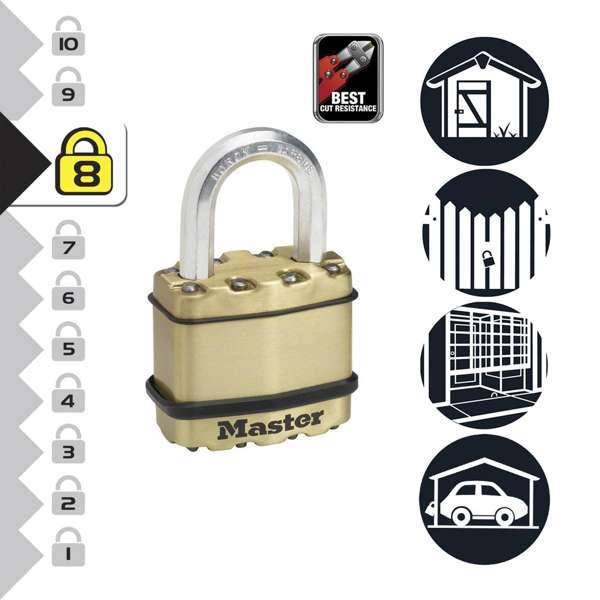 Master Lock Excell Laminated Padlock 45mm - 4 Pack