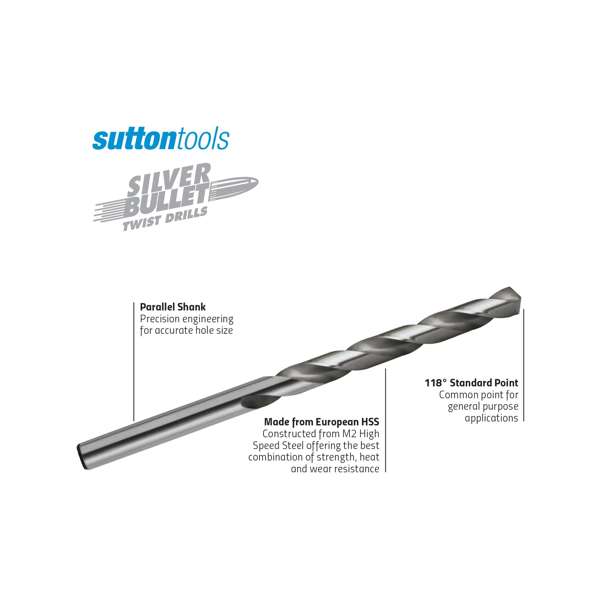 Sutton Tools 2.0mm Metric HSS Jobber Drill Bit - 10 Pack